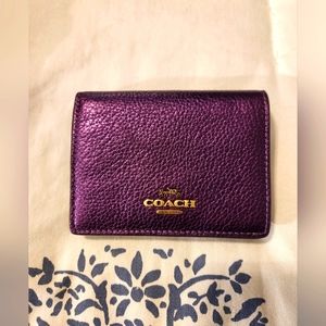 COACH small card holder and change purse in purple